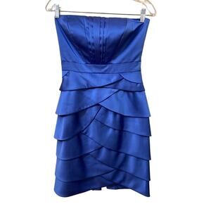 Antonio Melani Dress strapless royal blue layered size 2